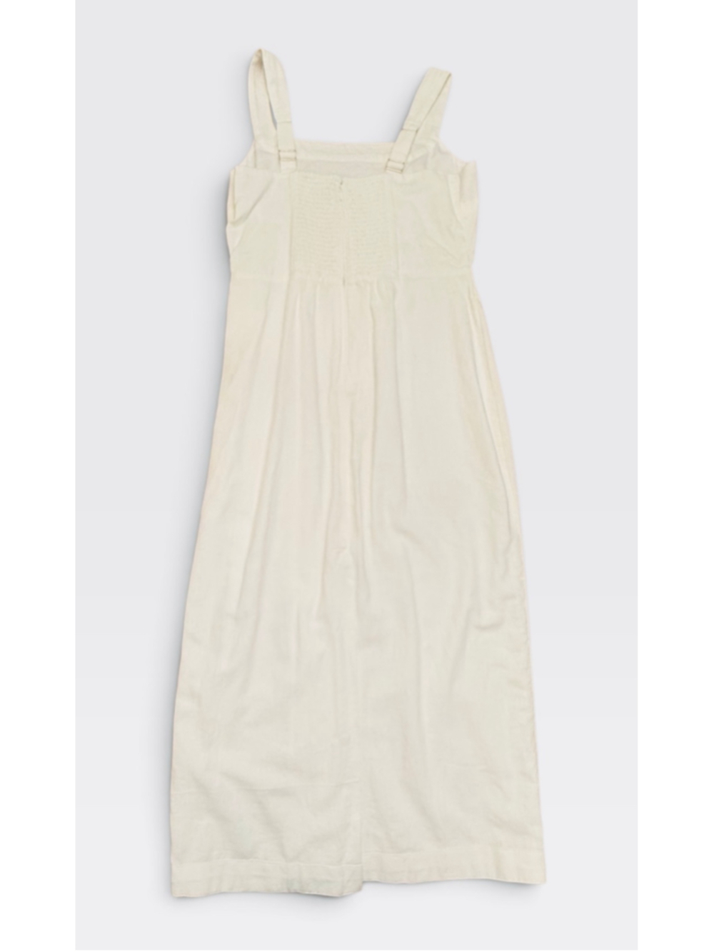 Abercrombie & Fitch Linen Blend Square Neck Maxi Dress Cream NWT Size L - Picture 8 of 15
